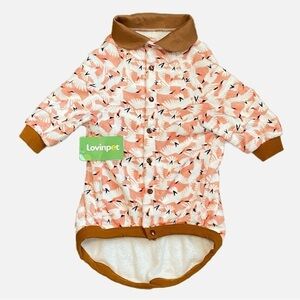 LovinPet Dog Soft Fleece Warm Winter Bird Print Pajama Jacket X-Large NWT